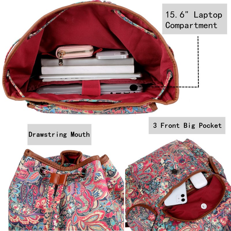 Baosha Large Women Laptop Backpack 15.6 inch Computer Backpack Travel Hiking Backpack With Free Toiletry bag CN-01 (HS) - Image 4