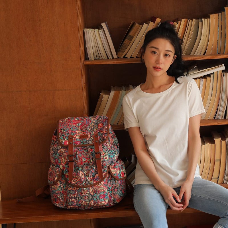 Baosha Large Women Laptop Backpack 15.6 inch Computer Backpack Travel Hiking Backpack With Free Toiletry bag CN-01 (HS) - Image 2