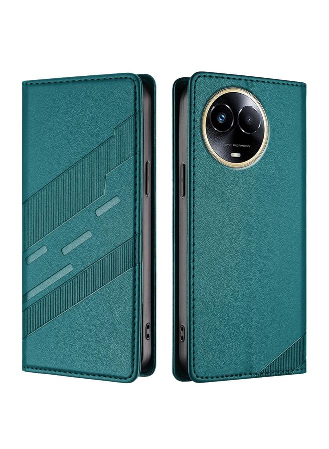 اس-توب جراب لهاتف Realme 11 5G، جراب هاتف جلدي عتيق متعدد الوظائف منقوش - Image 2