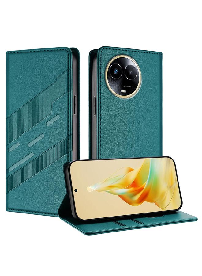 اس-توب جراب لهاتف Realme 11 5G، جراب هاتف جلدي عتيق متعدد الوظائف منقوش - Image 1