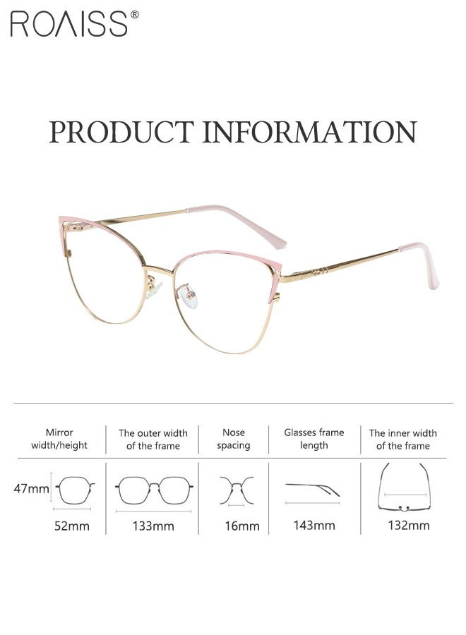 roaiss Women's Blue Light Blocking Glasses Blue Light Filter Computer Reading Gaming TV Phones Cat Eye Eyeglasses Fashion Anti Eyestrain Headache Eyewear Pink Gold 52mm - Image 4