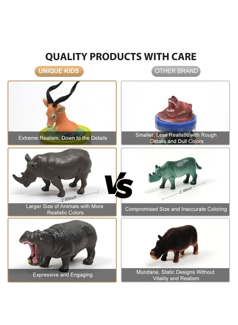 Zikra Mini Dinosaur Toy Set, Mini Safari Dinosaurs Figure Creatures in Tube 15 pcs Set | Realistic Tiny Little Animals for Sensory Bin, Birthday Party Favor, Toddler 3-5, Safair Dinosaurs - Image 3