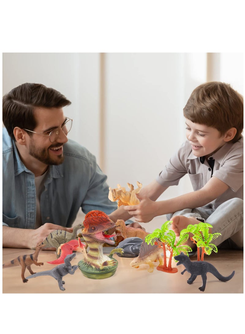 Zikra Mini Dinosaur Toy Set, Mini Safari Dinosaurs Figure Creatures in Tube 15 pcs Set | Realistic Tiny Little Animals for Sensory Bin, Birthday Party Favor, Toddler 3-5, Safair Dinosaurs - Image 5