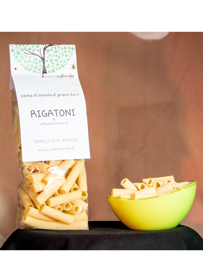 BUONONATURALE Rigatoni Pasta 500g | Authentic Italian Durum Wheat Semolina Pasta - Image 1