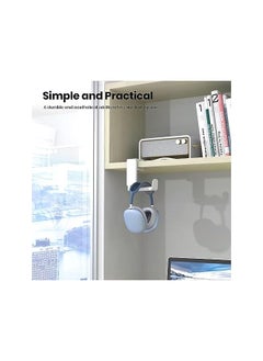 erorex Headset Headphone Hanger Under Desk Swivel Hook Spring Clamp No Adhesive Required Universal Pc Gaming Headset Earphone Display Stand Holder Table Mount Built In Cord Clip Organizer White）  - Image 3