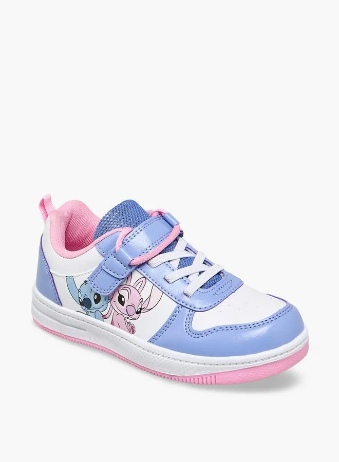 Disney Girls Stitch And Angel Hook & Loop Ankle Sneakers