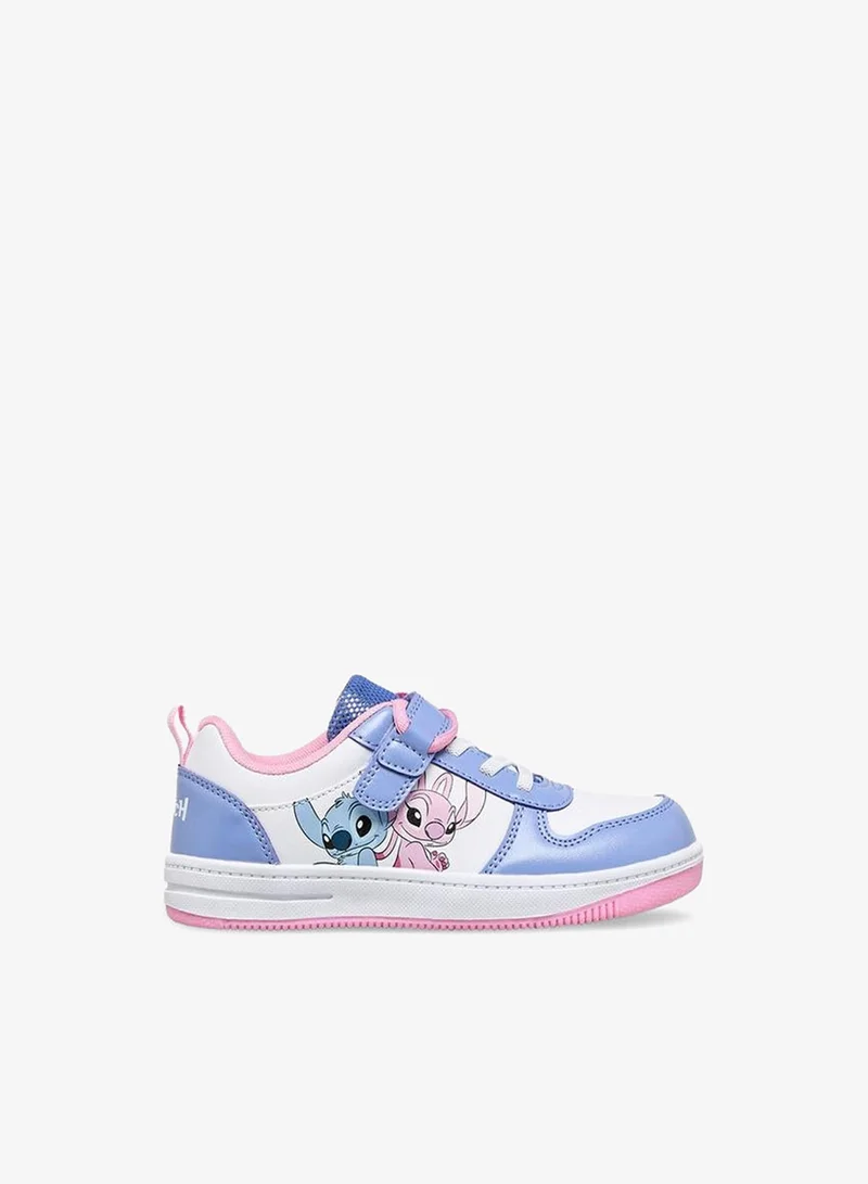 ديزني Girls Stitch And Angel Hook & Loop Ankle Sneakers