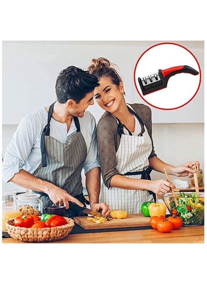 MahMir - MahMir Premium Non-slip Base and Ergonomic Design Knife Sharpener for Sharpening and Polishing Kitchen Knives with Easy Manual Sharpening for Straight Knives Perfect for Household - Image 1