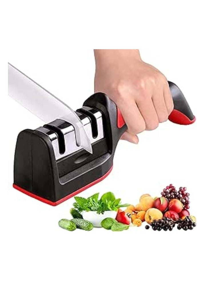MahMir - MahMir Premium Non-slip Base and Ergonomic Design Knife Sharpener for Sharpening and Polishing Kitchen Knives with Easy Manual Sharpening for Straight Knives Perfect for Household - Image 1