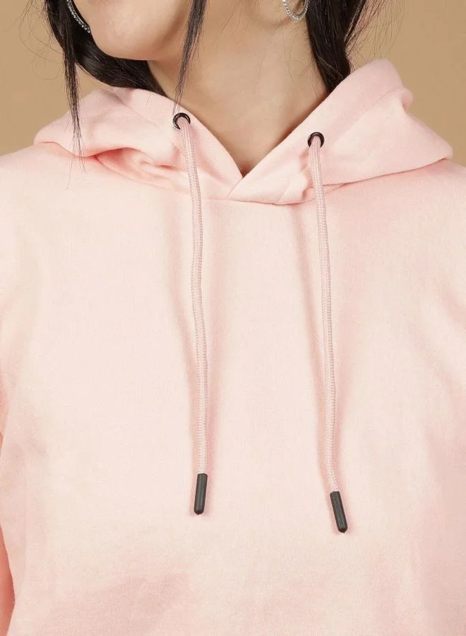 Freehand Women Regular Fit Solid Hooded Neck Long Sleeve Overhead-Hooded Sweatshirt