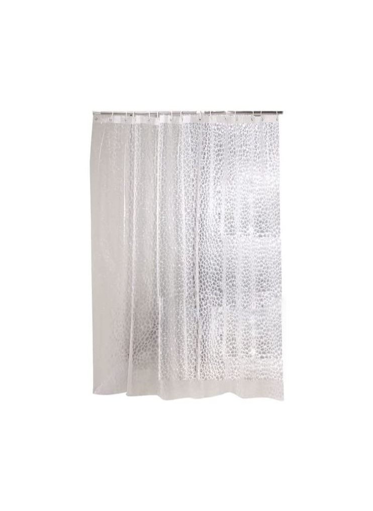 Spaceshoop Shower Curtain Bathroom Screen Thickened 3D Transparent Waterproof with Hooks EVA Home Supplies 180 * 180cm Burgundy  - Image 4