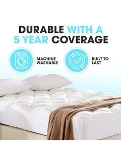 Cheer Collection Cheer Collection Ultra Plush Eco-friendly Hypoallergenic Bamboo Fitted Mattress Topper - Full  - Image 5