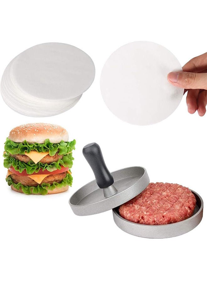 50 قطعة برجر جولات الورق باتي ل 4/4.5 بوصة برجر الصحافة شهادة جامعية الخبز جولة ورقة الهامبرغر الورقية - Image 4