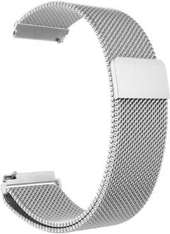 Megafox Technology Samsung Galaxy Watch Compatible Band Mesh Metal Mesh Magnet Strap, Silver