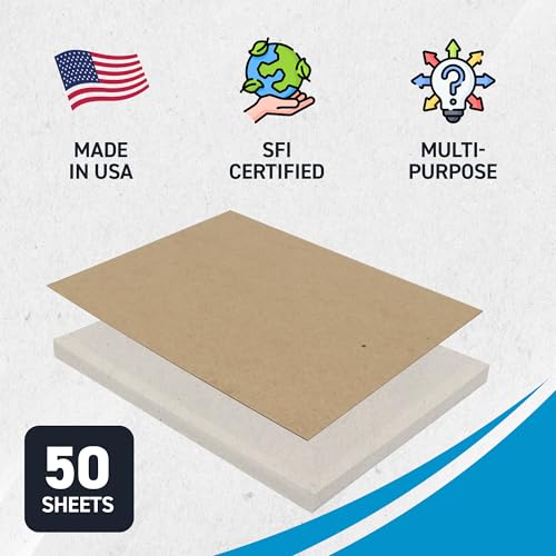 MagicWater Supply MagicWater Chipboard Sheet for DIY Projects - 8.5x11 Inch - 50 Pack - 50 pt - Heavy Duty Kraft. (0.050 Inch Thick) Paperboard, For Scrapbooking, Books, Picture Frame Backing, Arts Project & Crafts - Image 3
