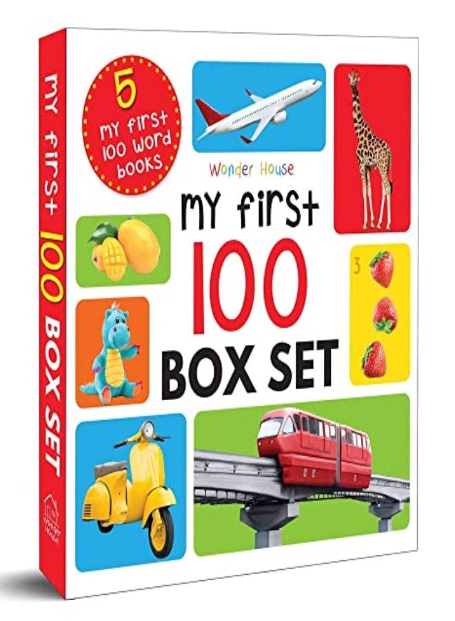 My First 100 Series Boxset- Pack of 5 Picture Books for Children (Animals, Words, Numbers, Food We E 