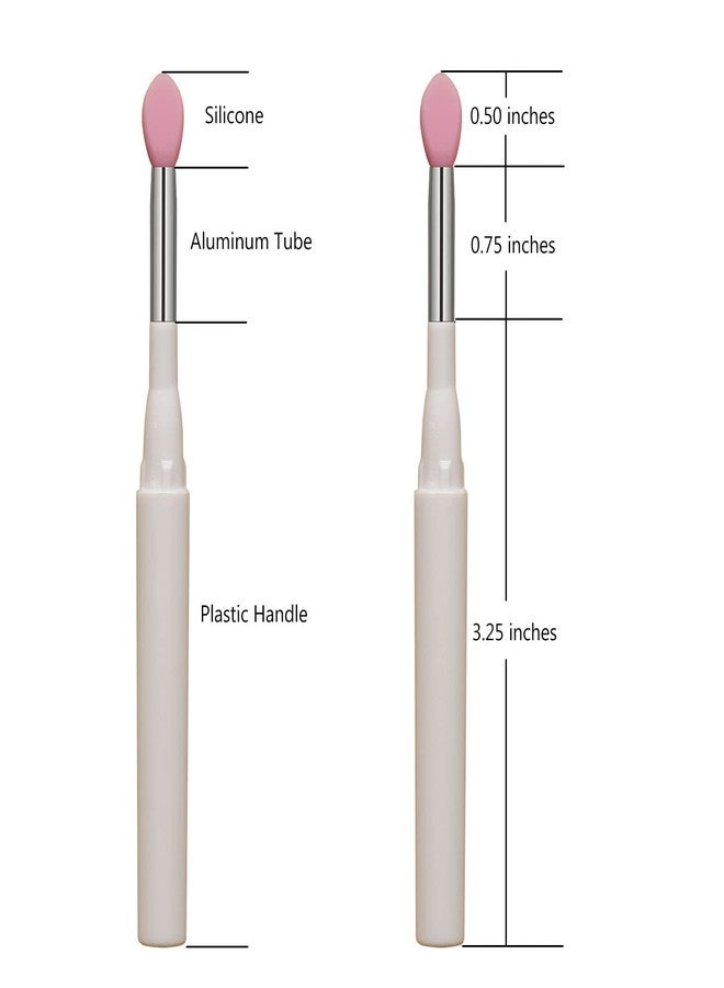 LORMAY 7pcs Silicone Makeup Brushes with Caps. Perfect tools for applying cream or liquid Lip Mask and Eyeshadow (White) - Image 2