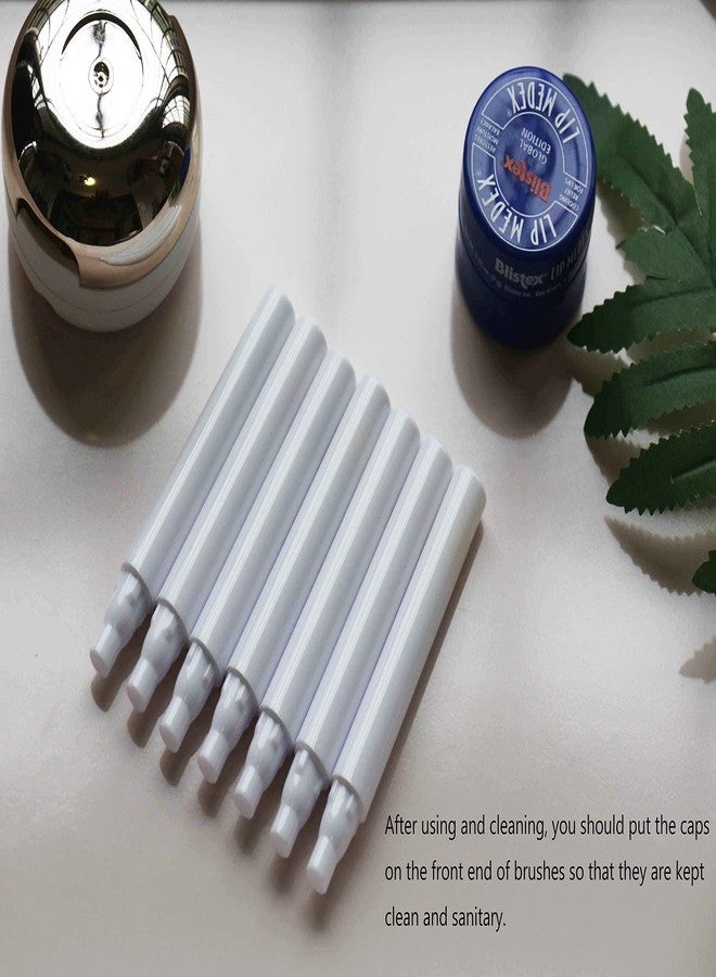 LORMAY 7pcs Silicone Makeup Brushes with Caps. Perfect tools for applying cream or liquid Lip Mask and Eyeshadow (White) - Image 5