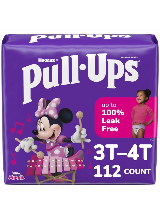 Pull-Ups Girls' Potty Training Pants, Size 3T-4T Training Underwear (32-40 lbs), 112 Count (4 Packs of 28)  - Image 1