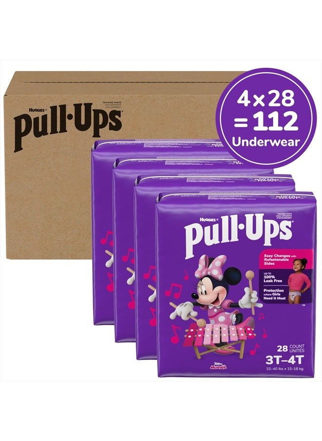 Pull-Ups Girls' Potty Training Pants, Size 3T-4T Training Underwear (32-40 lbs), 112 Count (4 Packs of 28)  - Image 2
