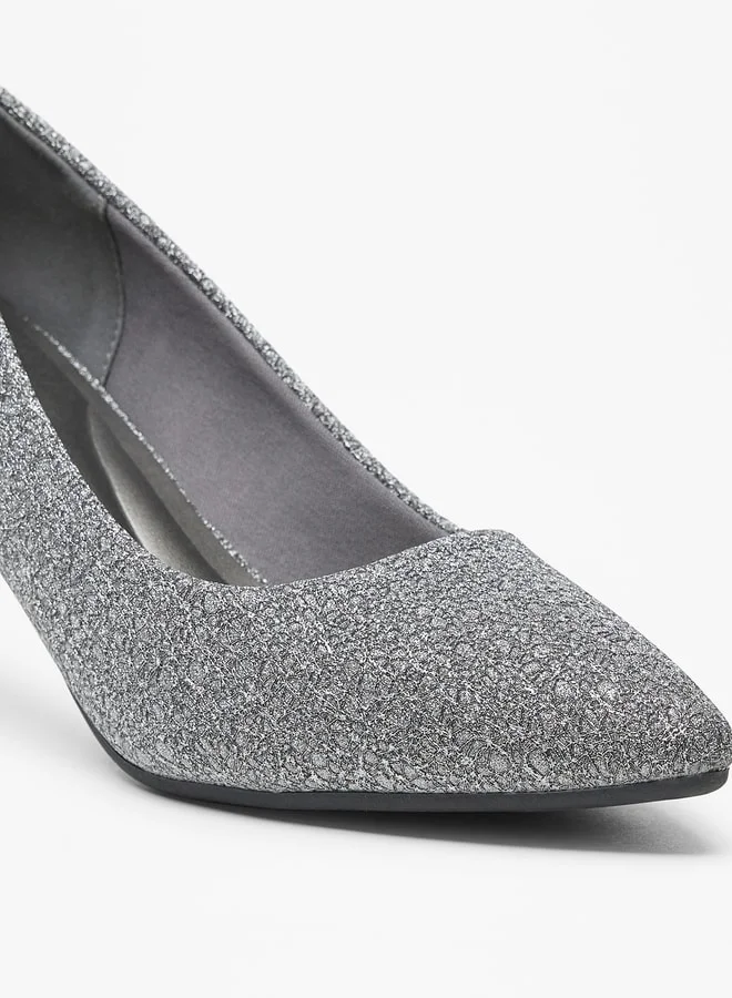 فلورا بيلا Women's Textured Slip-On Pumps with Cone Heels