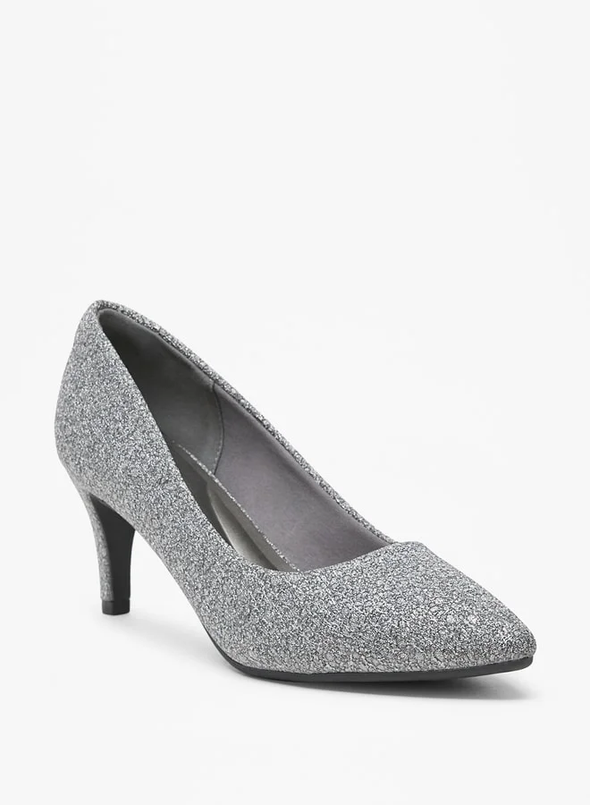 فلورا بيلا Women's Textured Slip-On Pumps with Cone Heels