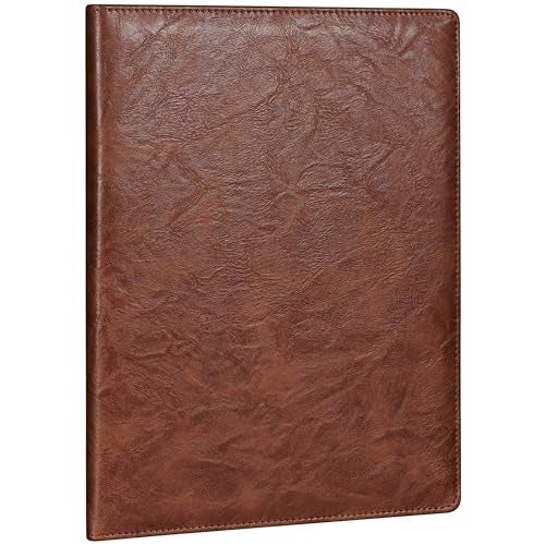 Mymazn Padfolio Portfolio Folder, Faux Leather Interview Resume Folder with Document Organizer & Business Card Holder, Letter-Sized Notepad Legal Pad Holder for Men Women (Brown) - Image 1