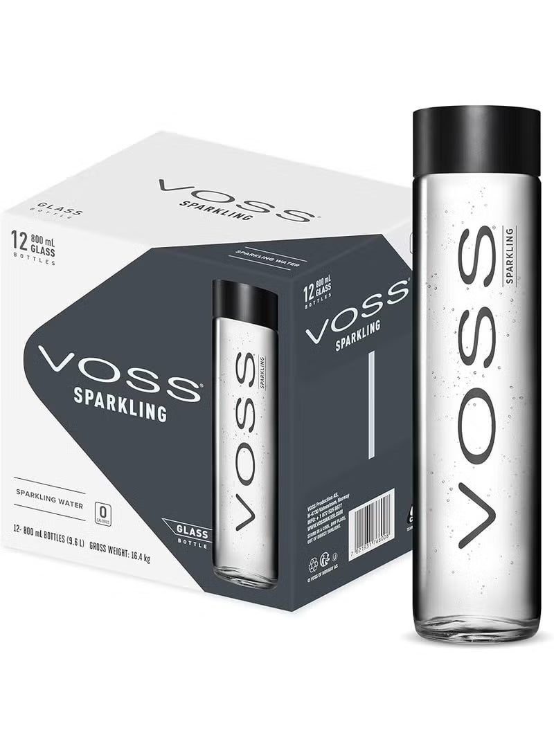 فوس مياه فوس الفوارة 800 مل زجاجات – عبوات من 12 | مياه معدنية فوارة نرويجية فاخرة - Image 2