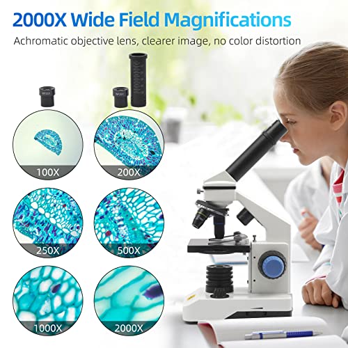 SWIFT Compound Monocular Microscope Kit Microscope for Adults Students Beginners,80X-2000X STEM Kit with All Metal Body Microscope, Carrying Box for School Laboratory Home Education SS121 - Image 3