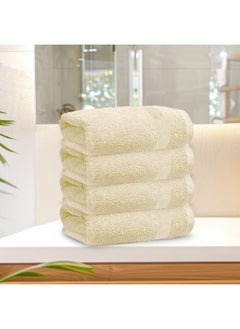 Rest Hand Towel Set Of 4 Ivory Cotton Hand Towel 50X100Cm , 20X39 Inch Soft Lightweight Quick Drying Salon Towel For Styling Spa Household Bedroom Gym With Maximum Absorbency  - Image 1