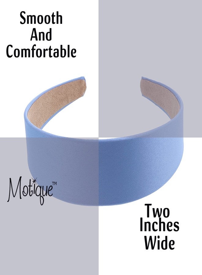 موتيك أكسيسوريز طوق رأس ساتان للبنات من موتيك أكسسوارات، مقاس 2 بوصة (أزرق ثلجي) - Image 3