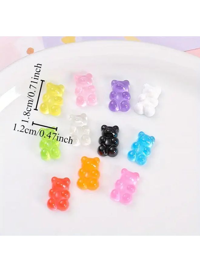 Yellow Resin Bear Charms Set 15Pcs For Jewelry Making DIY Craft - Image 2