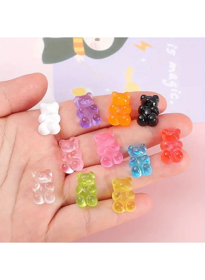 Yellow Resin Bear Charms Set 15Pcs For Jewelry Making DIY Craft - Image 1