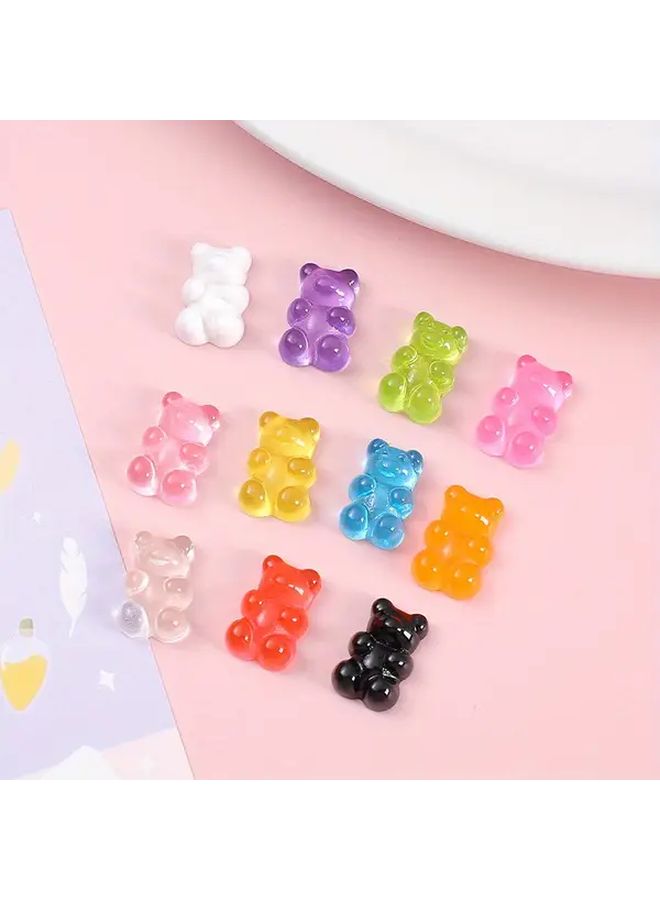 Yellow Resin Bear Charms Set 15Pcs For Jewelry Making DIY Craft - Image 3