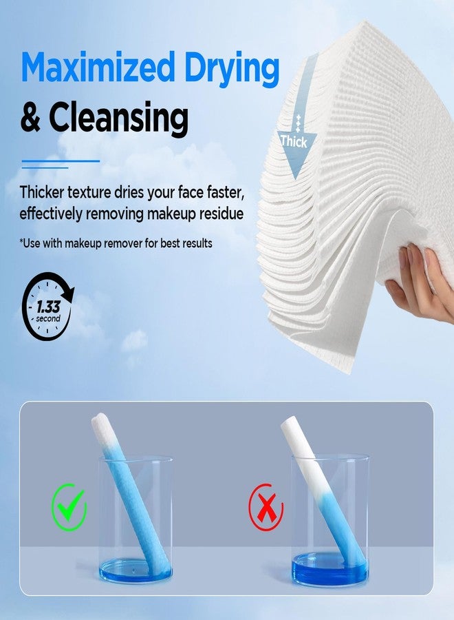 ITO Disposable Face Towel, Ultra-Soft 1-Second Quick-Dry Face Towels, Gentle for Sensitive Dry Oily Skin, Facial Towels for Daily Cleansing Makeup Removal (180 Count EF Texture) - Image 4