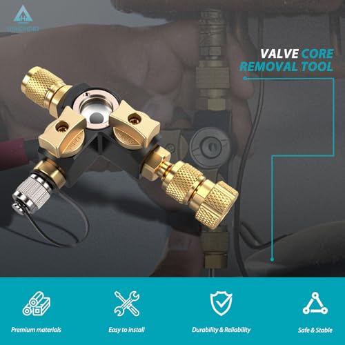 USHDHDID VC2G 1/4″ Valve Core Removal Tool Dual Valve with Sight Glass - Vacuum-Rated 20 microns & A2L Compatible - HVAC Tools - Image 5