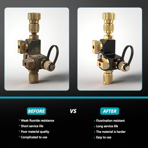 USHDHDID VC2G 1/4″ Valve Core Removal Tool Dual Valve with Sight Glass - Vacuum-Rated 20 microns & A2L Compatible - HVAC Tools - Image 2