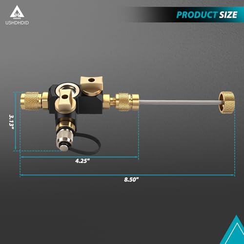 USHDHDID VC2G 1/4″ Valve Core Removal Tool Dual Valve with Sight Glass - Vacuum-Rated 20 microns & A2L Compatible - HVAC Tools - Image 3
