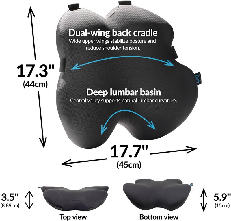 Everlasting Comfort Lumbar Support Pillow for Office Chair - Memory Foam Back Cushion for Car Seat - Promotes Better Posture, Back Pain Relief - Ideal Gaming and Desk Chairs Work and Home Essentials - Image 3
