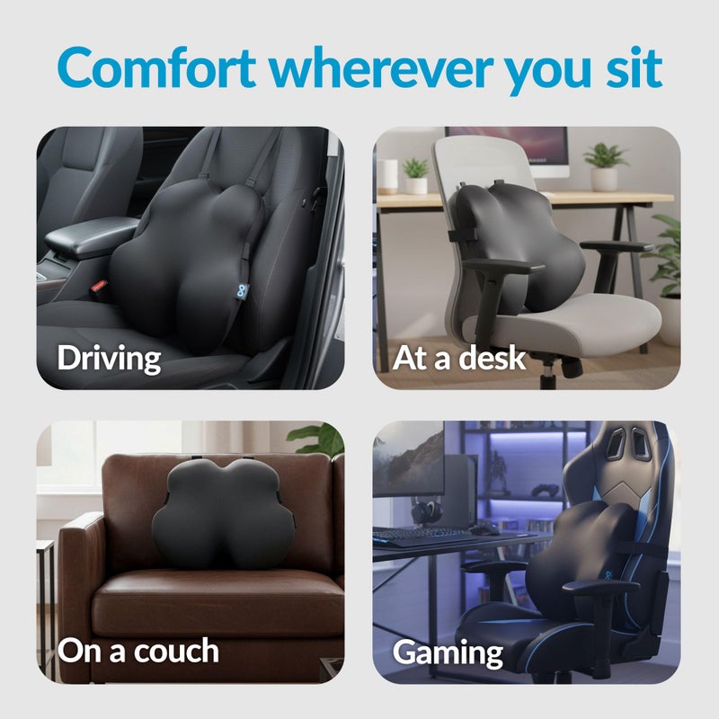 Everlasting Comfort Lumbar Support Pillow for Office Chair - Memory Foam Back Cushion for Car Seat - Promotes Better Posture, Back Pain Relief - Ideal Gaming and Desk Chairs Work and Home Essentials - Image 5