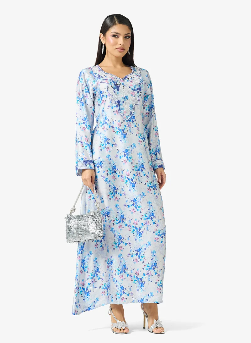 Arabian Closet  Embellished Belted Jalabiya for Women | Best Price UAE