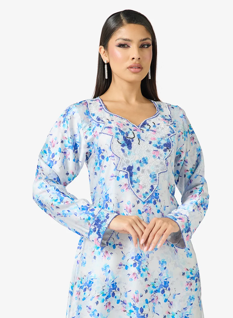 Arabian Closet  Embellished Belted Jalabiya for Women | Best Price UAE