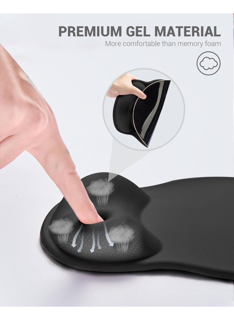 ChicAbode Ergonomic Mouse Pad with Wrist Support, Gel Wrist Rest for Pain Relief, Non-Slip Rubber Base for Laptop, Computer, Home and Office Use (Black) - Image 4