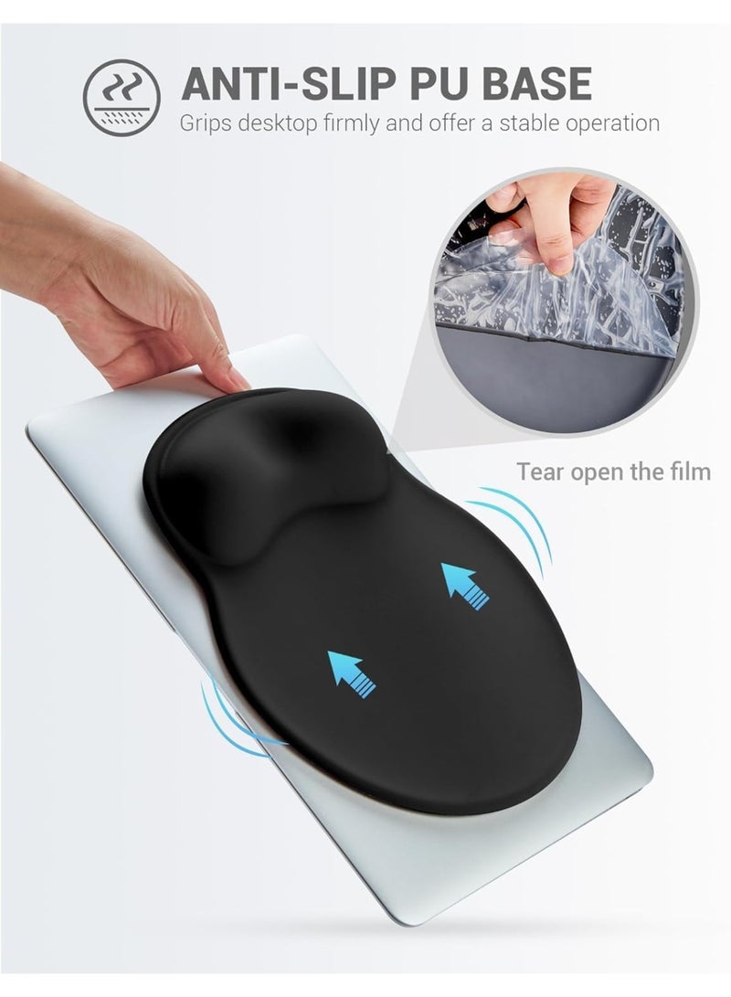 ChicAbode Ergonomic Mouse Pad with Wrist Support, Gel Wrist Rest for Pain Relief, Non-Slip Rubber Base for Laptop, Computer, Home and Office Use (Black) - Image 5