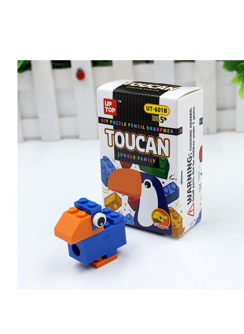 Generic - DIY cartoon building block pencil sharpener student creative stationery - Image 1