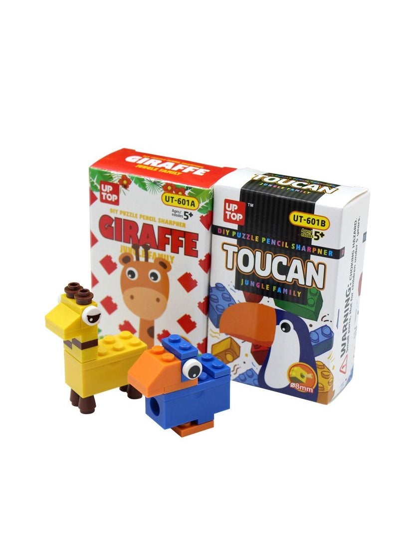 Generic - DIY cartoon building block pencil sharpener student creative stationery - Image 1