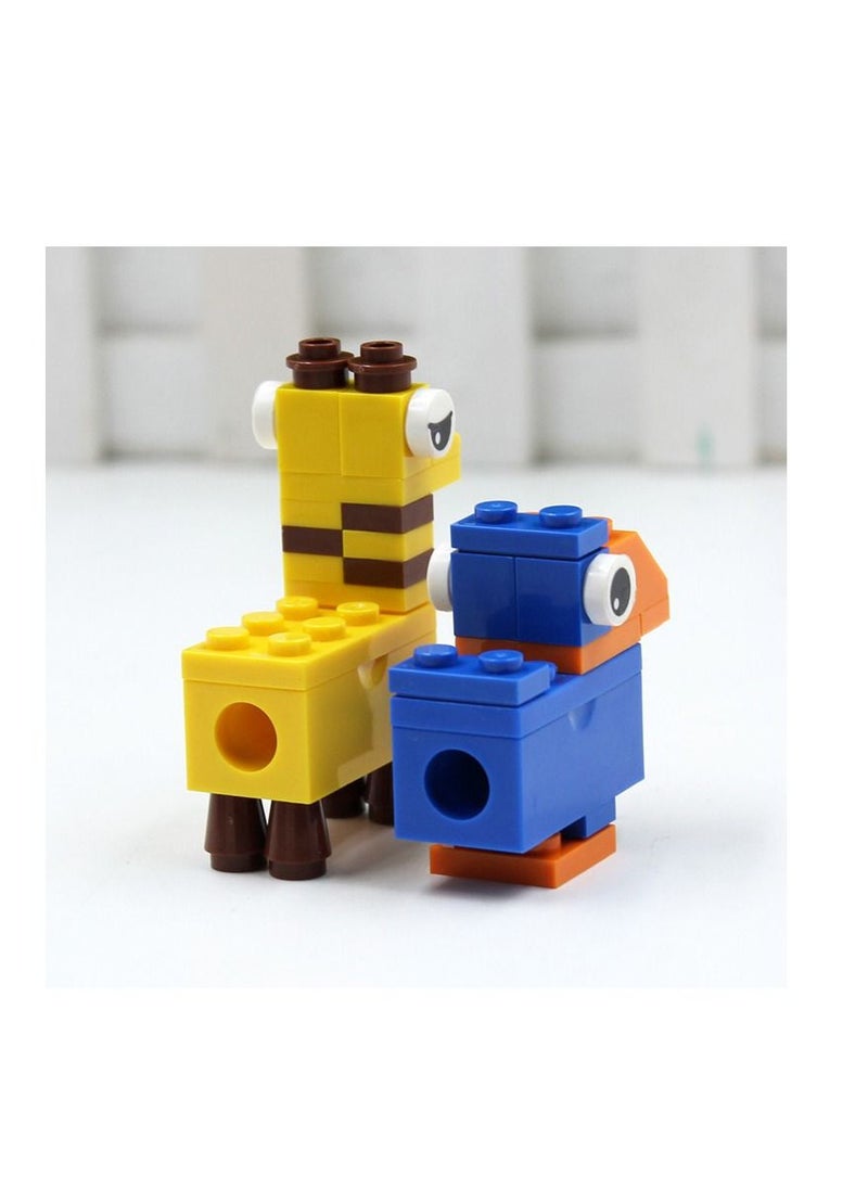 Generic - DIY cartoon building block pencil sharpener student creative stationery - Image 1