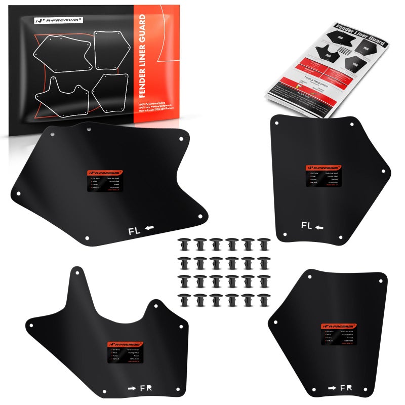 A-Premium Splash Guards Fender Liner Shields Compatible with Toyota Tundra Sequoia 2007-2020 Front and Rear 4-PC Set - Image 1