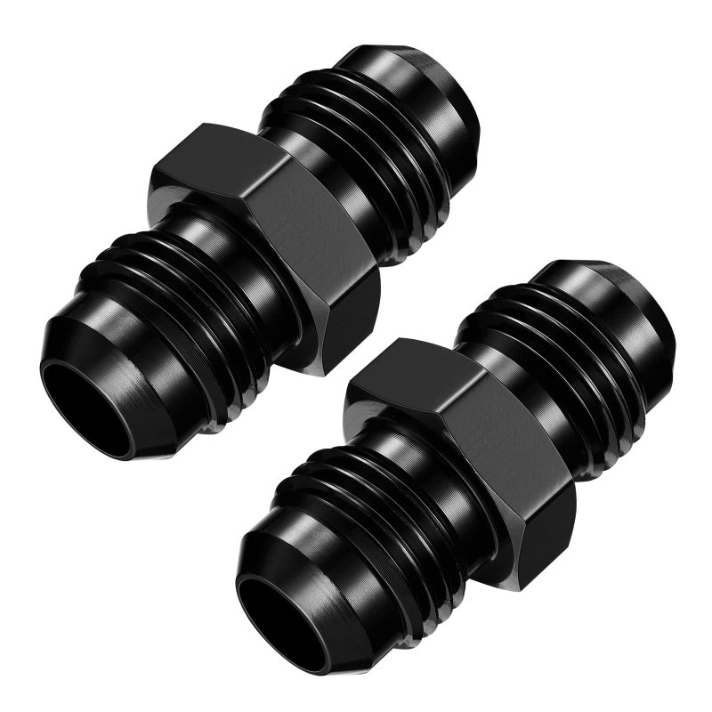 SYKRSS 6AN to 6AN Male Flare Coupler Union Straight Fuel Hose Adapter Fitting Aluminum 2 PCS