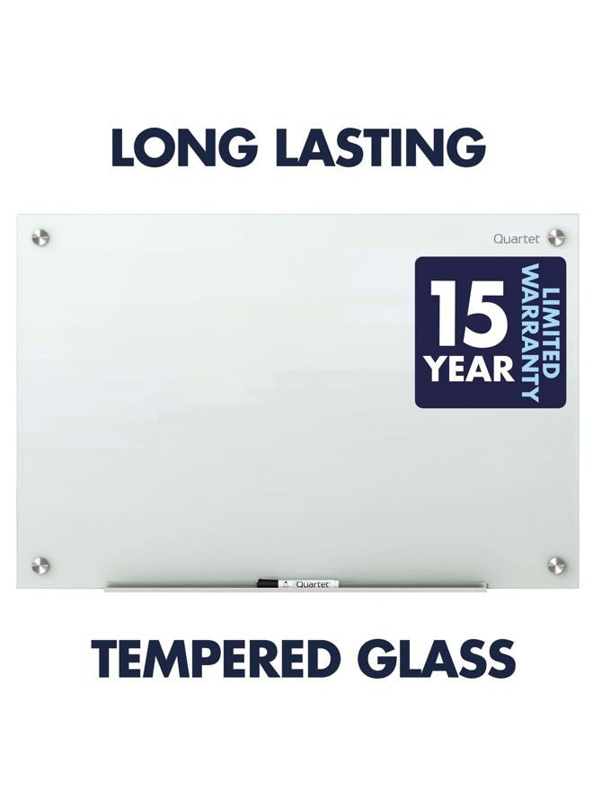Quartet Glass Whiteboard, Magnetic Dry Erase White Board, 4' x 3', Frameless Infinity Wall Hanging Mount, Home School Supplies or Home Office Decor, Includes 2 Magnets, 1 Dry Erase Marker (G4836W) - Image 4